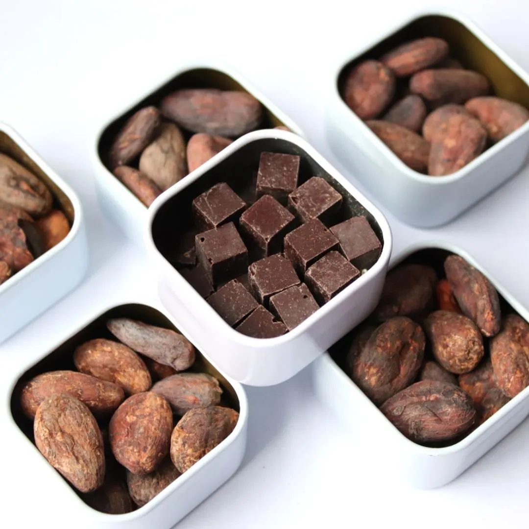 70% Unrefined Heirloom Sicilian Dark Chocolate Cubes Red Chili Pepper