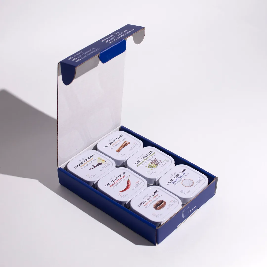 Seligo 70% Unrefined Dark Chocolate Cubes Variety Gift Pack