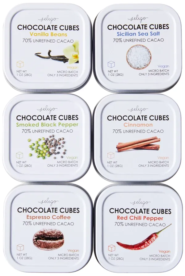Seligo 70% Unrefined Dark Chocolate Cubes Variety Gift Pack