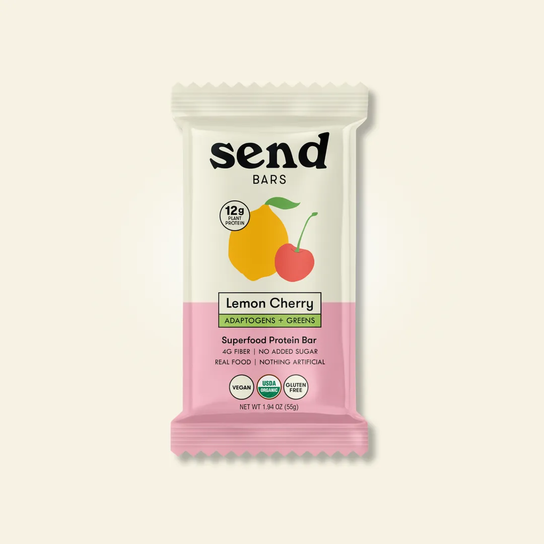SEND Bars Organic Lemon Cherry Superfood Protein Bars (8-pk)
