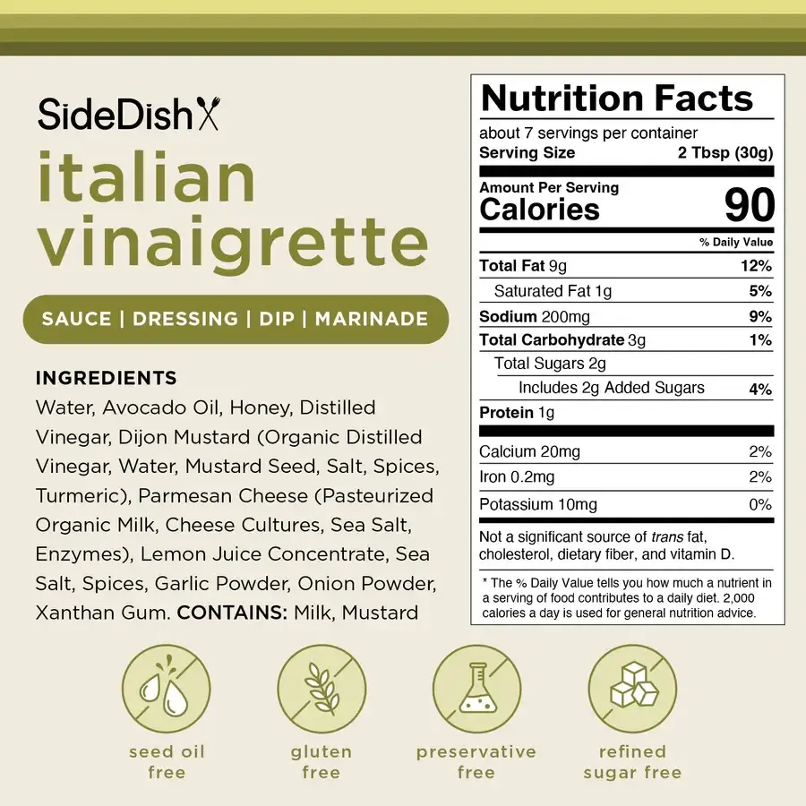 Italian Vinaigrette Dressing, Sauce & Dip, 8 oz, Case of 6