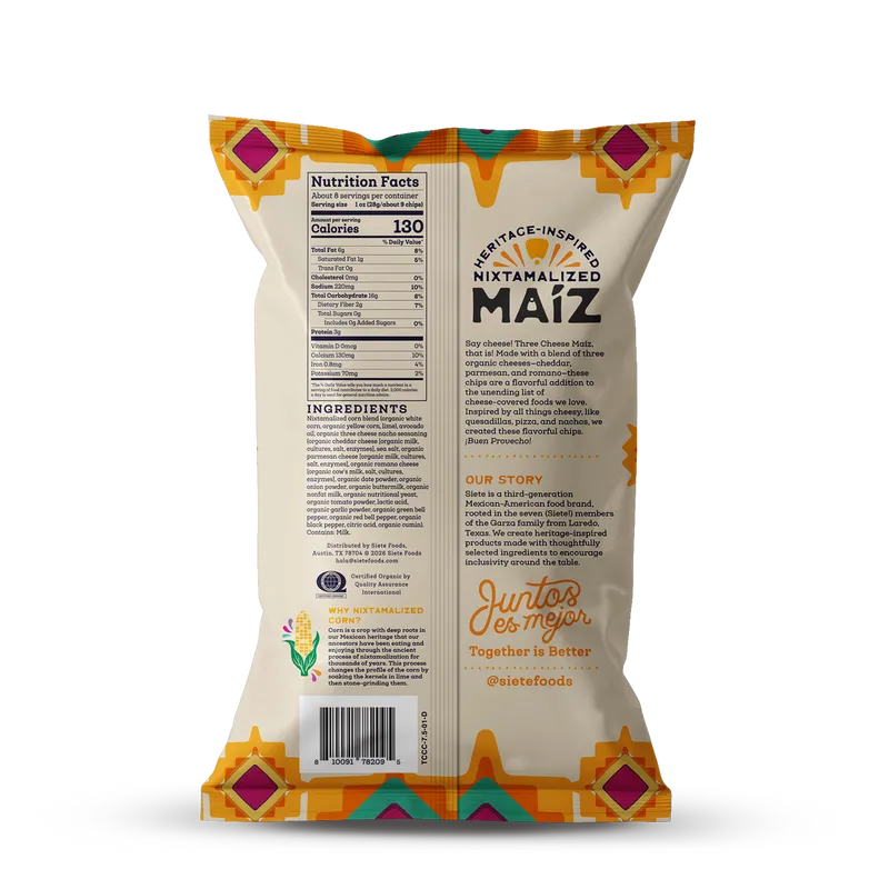 Maíz Three Cheese Nacho Corn Tortilla Chips - 18pk