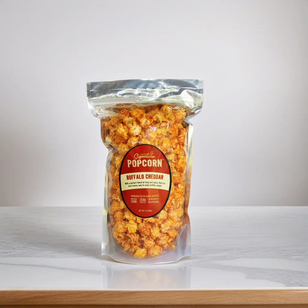 Large Gourmet Buffalo Cheddar Popcorn Bag