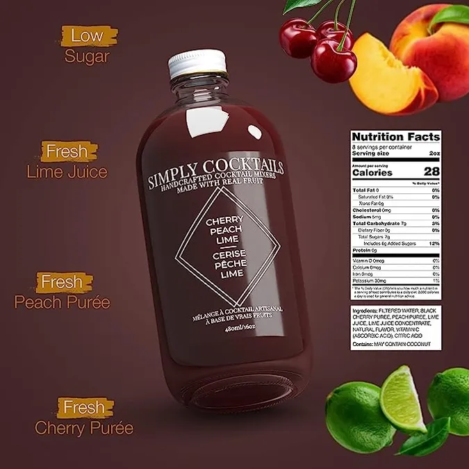 Cherry & Peach Cocktail Mix - 16oz 