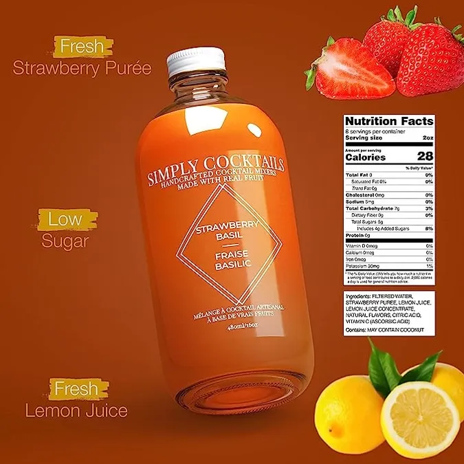 Strawberry Basil Mixer - 16oz