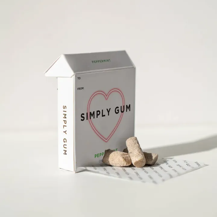 Heart Box Peppermint Gum - Natural + Plastic-Free | 6 Pack