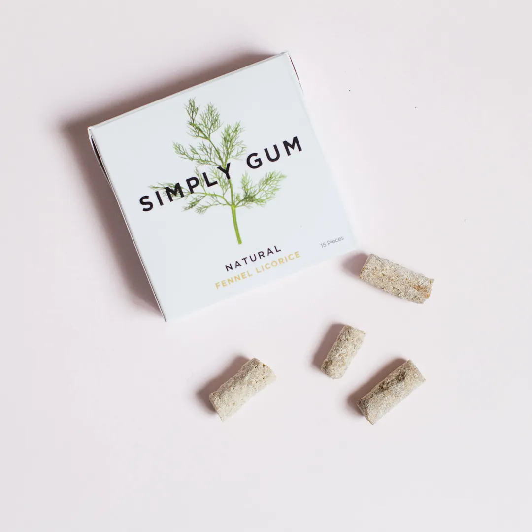 Fennel Chewing Gum - Natural + Plastic-Free | 12 Pack