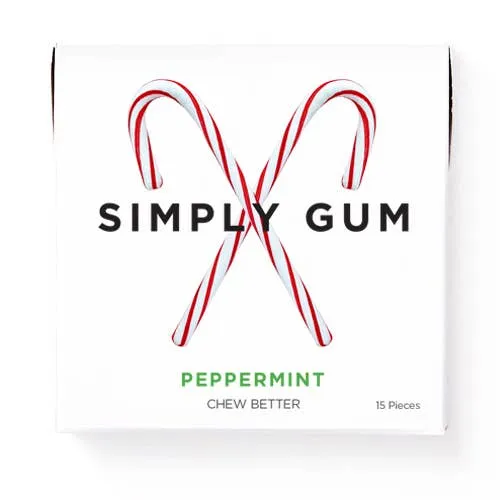 Holiday Peppermint Gum - Natural + Plastic Free | 6 Pack