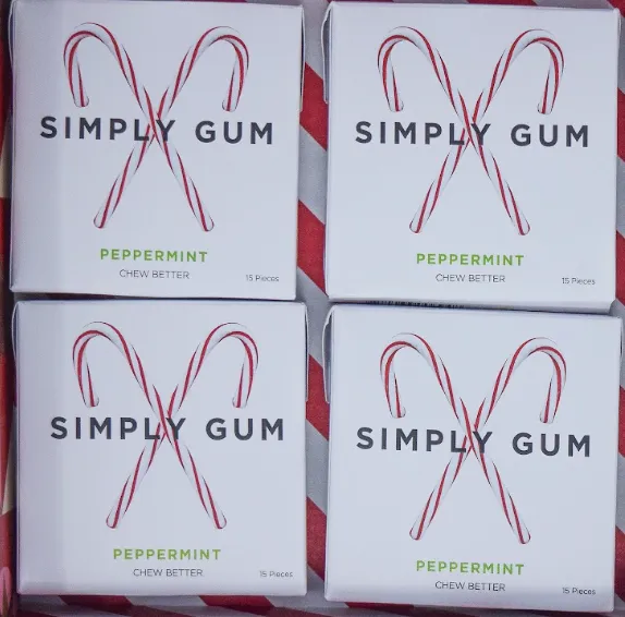 Holiday Peppermint Gum - Natural + Plastic Free | 6 Pack