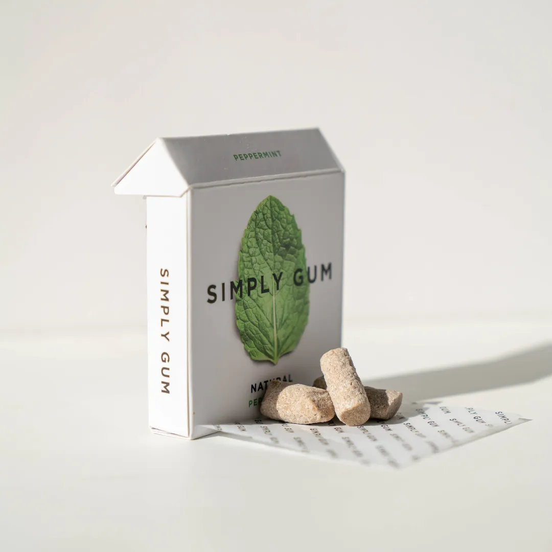 Peppermint Chewing Gum - Natural + Plastic-Free | 12 Pack