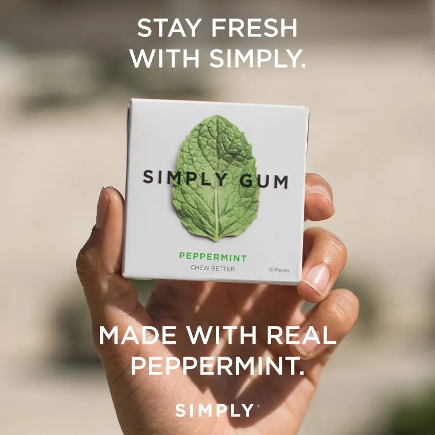 Peppermint Chewing Gum - Natural + Plastic-Free | 12 Pack