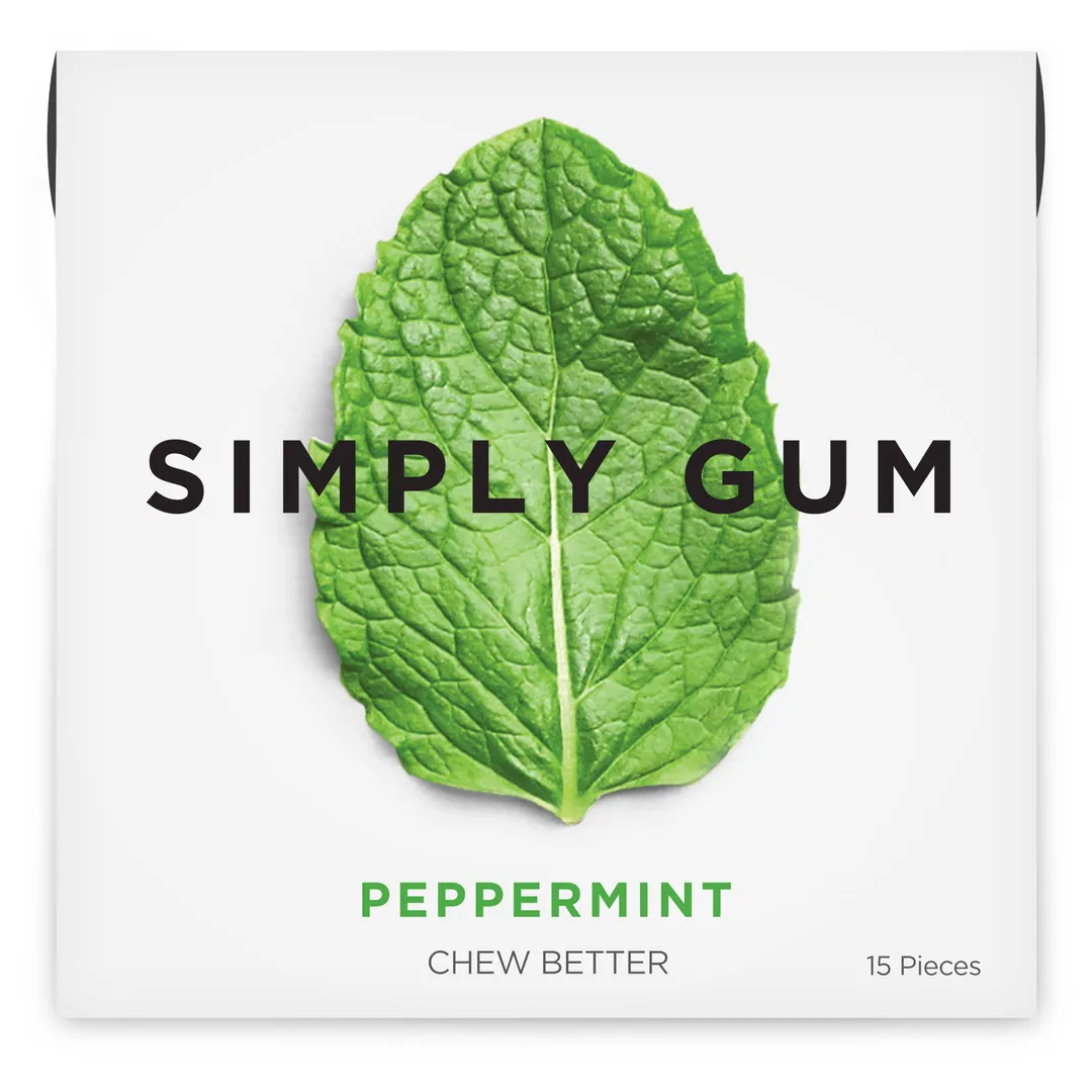Peppermint Chewing Gum - Natural + Plastic-Free | 12 Pack