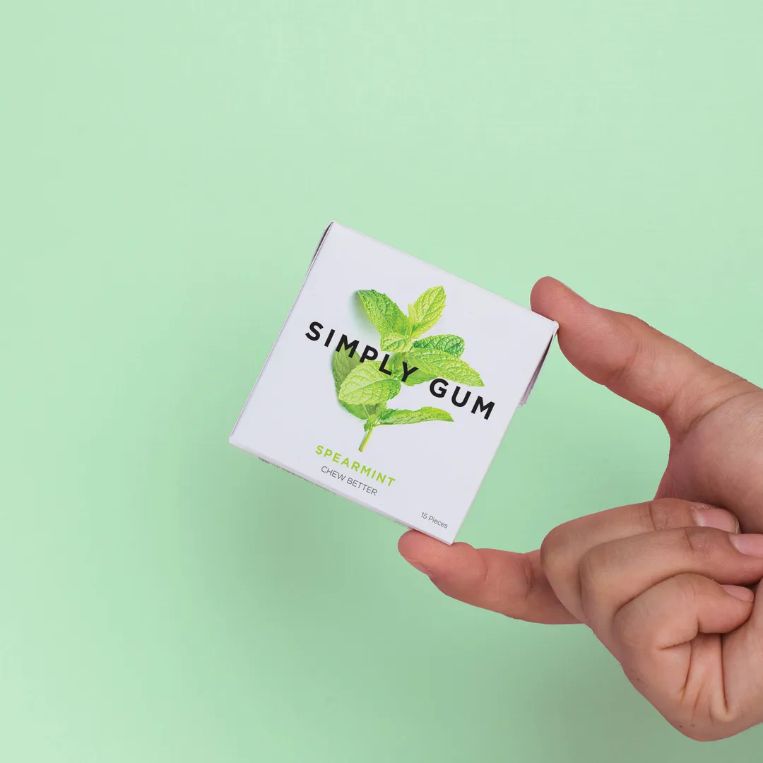 Spearmint Chewing Gum - Natural + Plastic-Free | 12 Pack