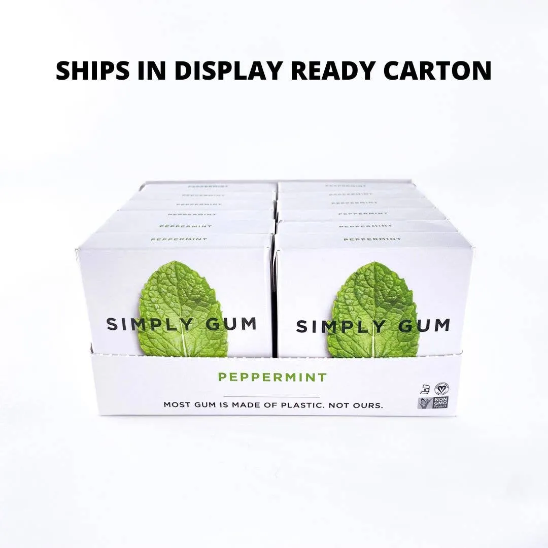 Sugar Free Peppermint Gum - Natural + Plastic-Free | 6 Pack