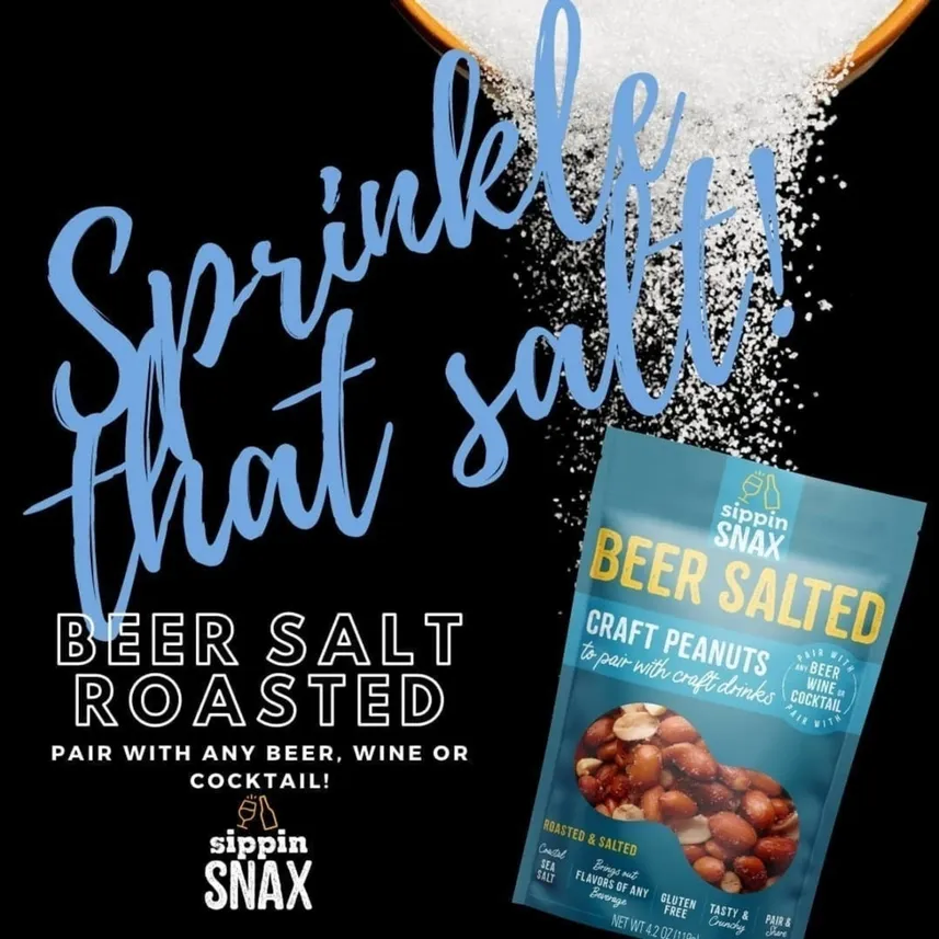 Sippin Snax Beer Salted Craft Peanuts 4.2 oz Case (12 Ct)