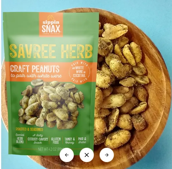 Sippin Snax Savree Herb Craft Peanuts 4.2 oz Case (12 Ct)