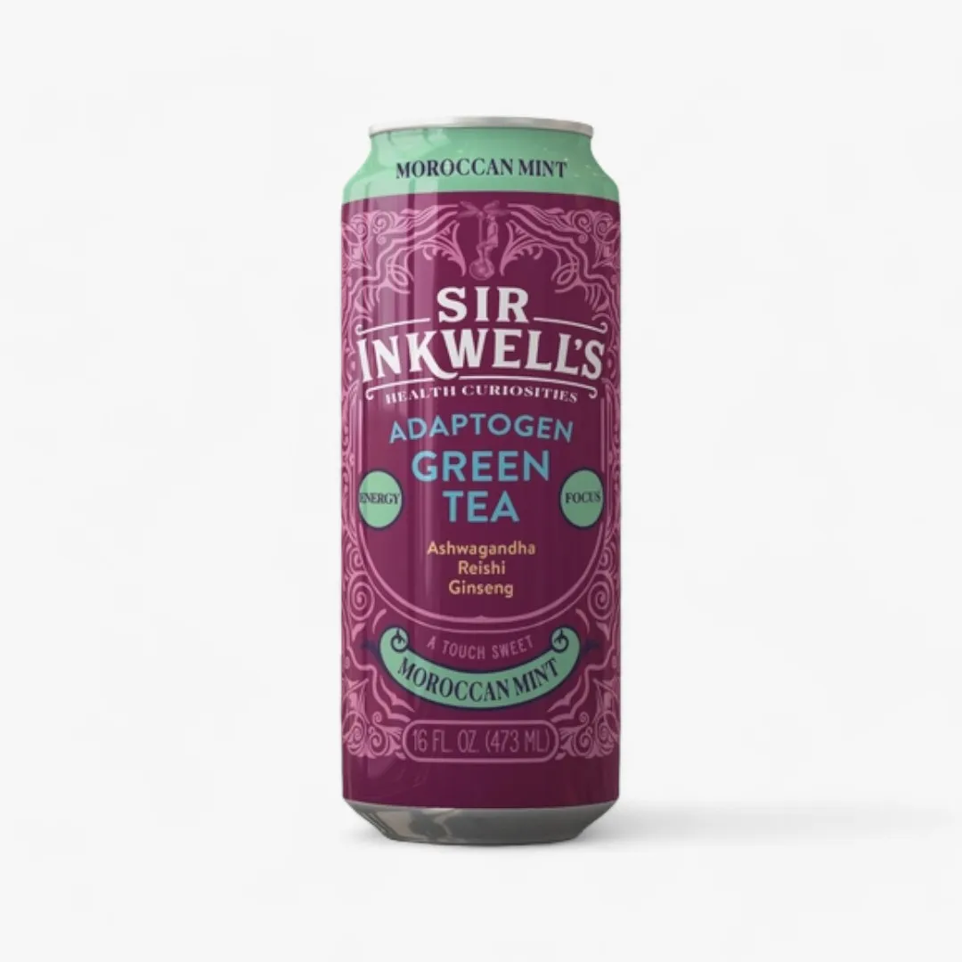  Green Tea Adaptogen Infused  " Moroccan Mint "   12 ct cans /  16 oz 