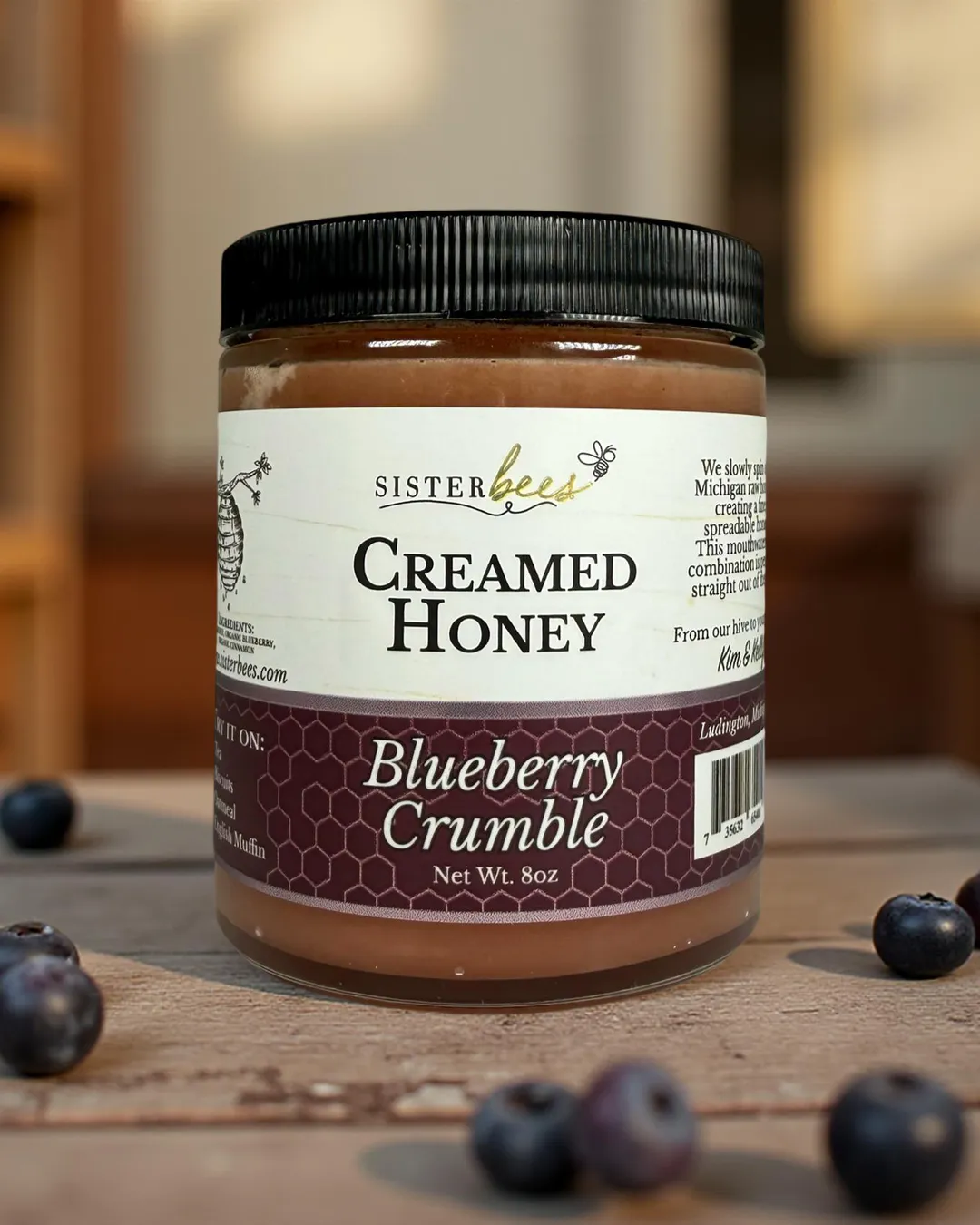 Blueberry Crumble Creamed Honey- 8 oz