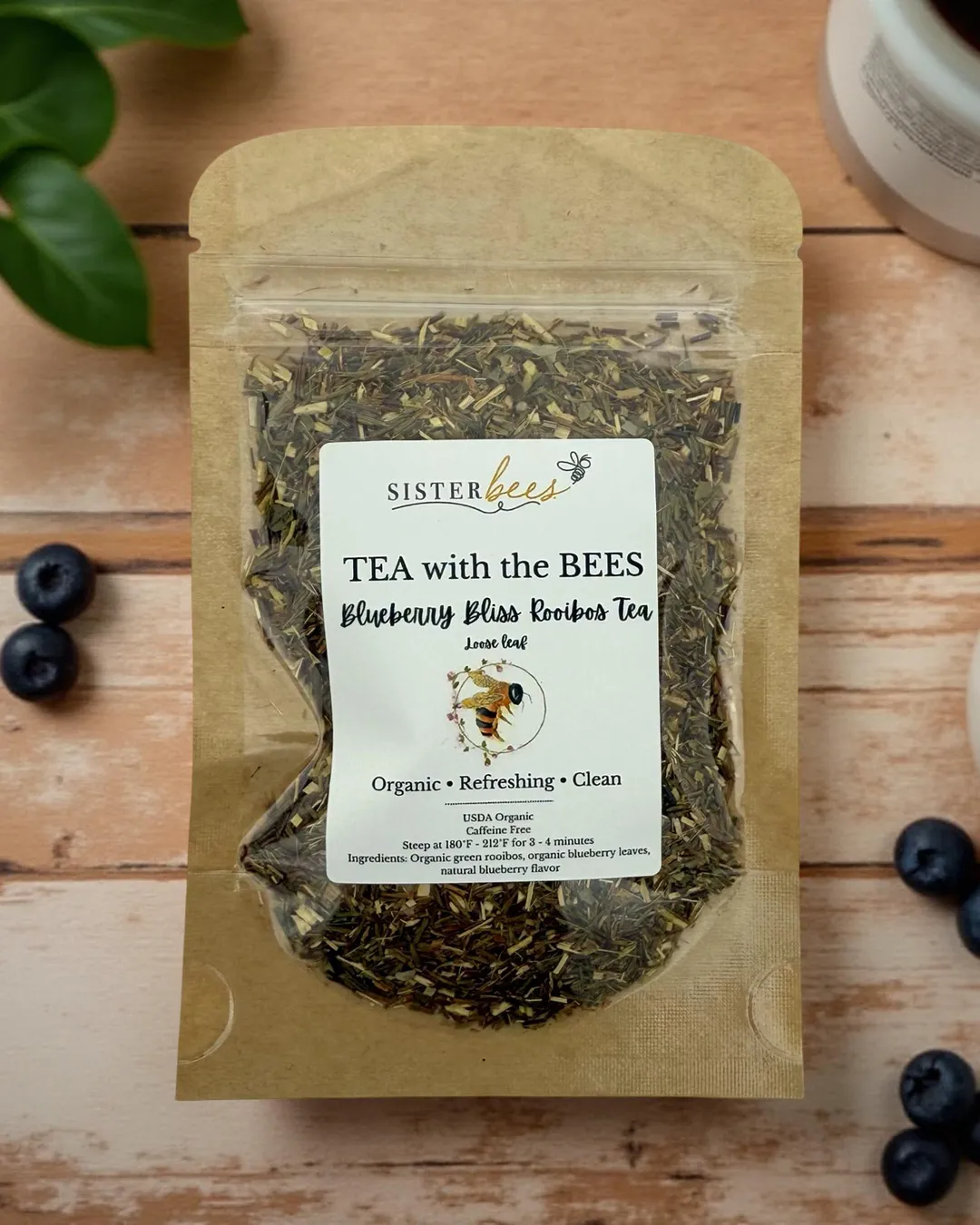 Tea with the Bees-Organic Blueberry Bliss Rooibos Tea -.4oz