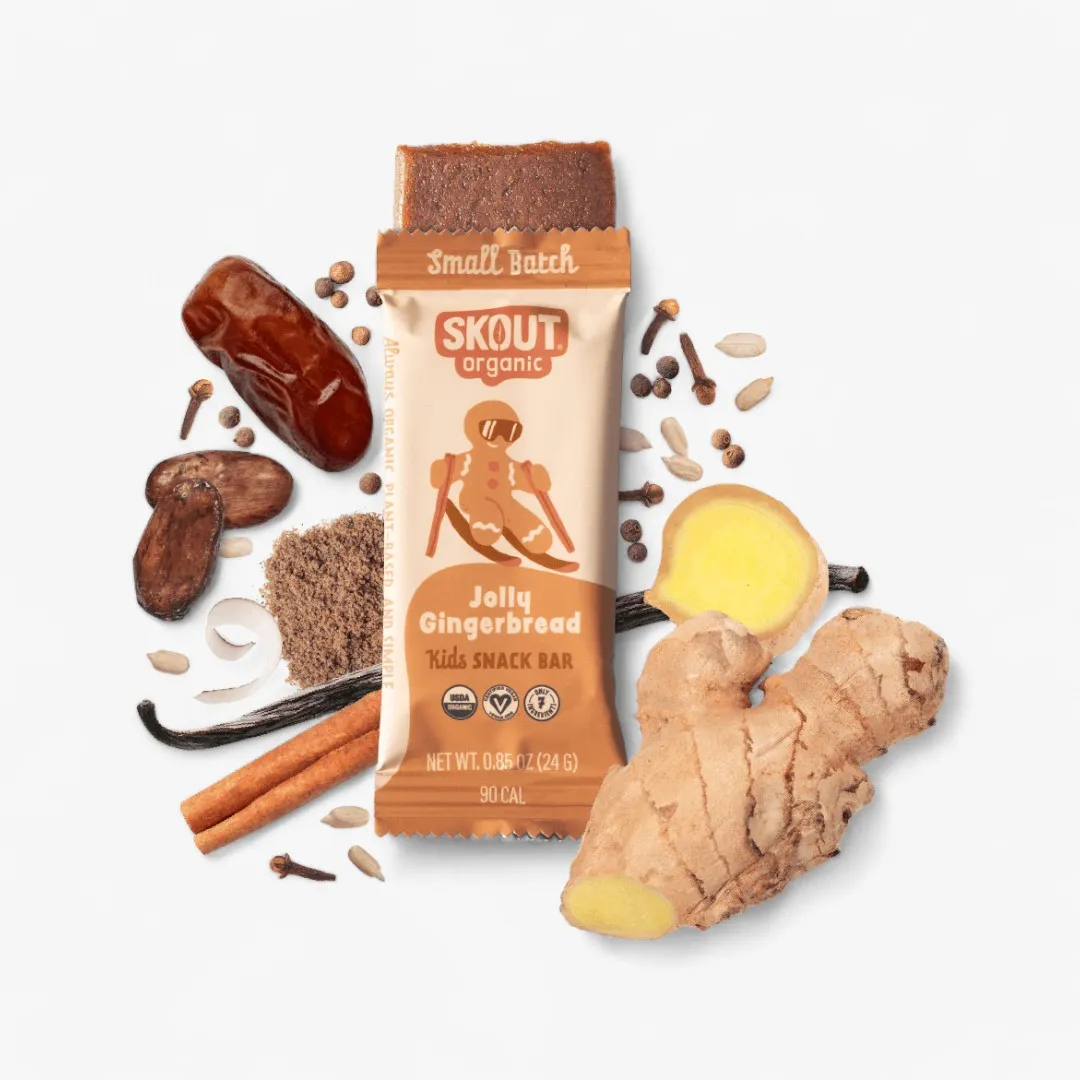 Skout Organic Jolly Gingerbread Kids Snack Bar - Seasonal!