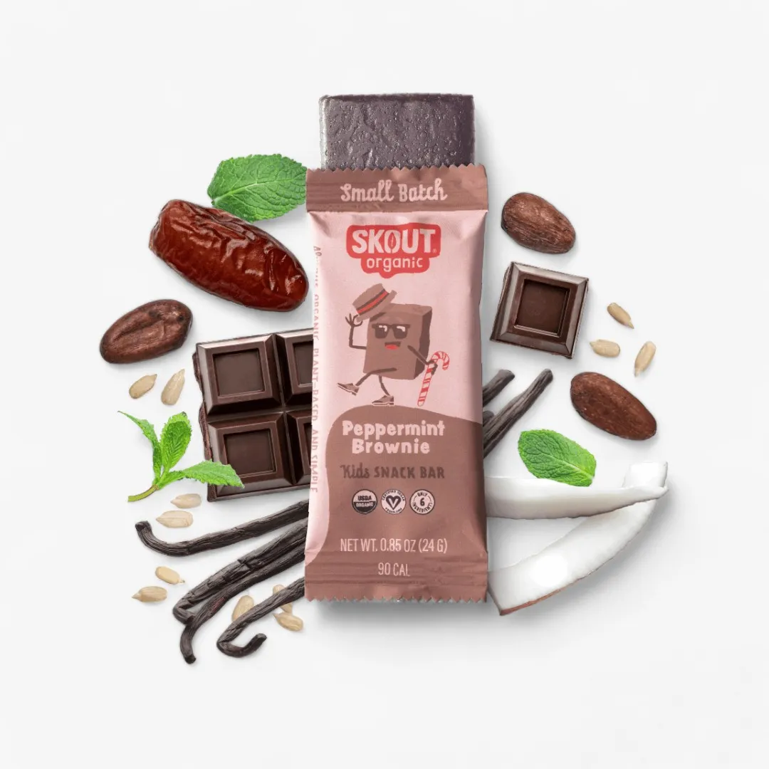 Skout Organic Peppermint Brownie Kids Snack Bar - Seasonal!
