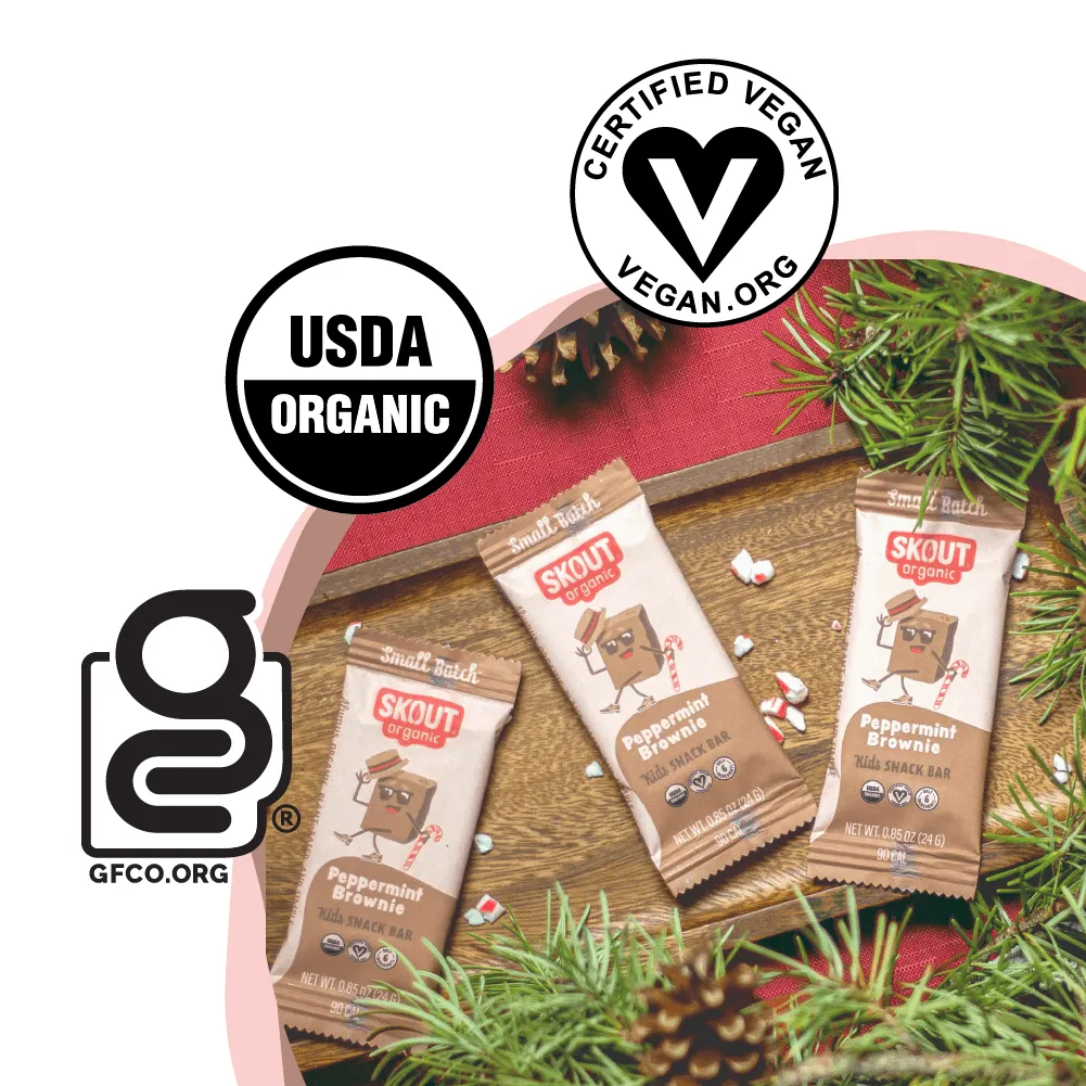 Skout Organic Peppermint Brownie Kids Snack Bar - Seasonal!