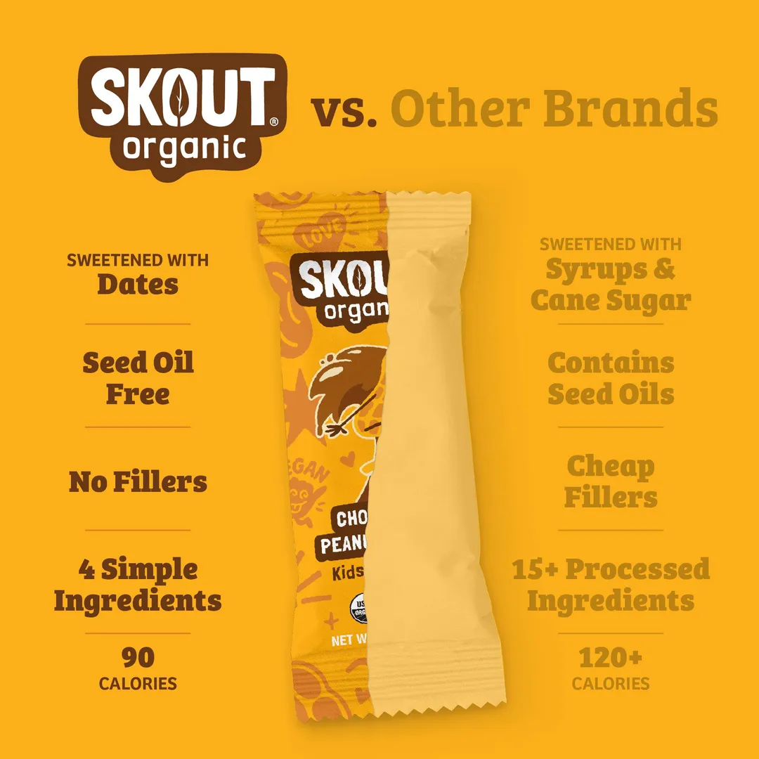 Skout Organic Chocolate Peanut Butter Kids Snack Bar