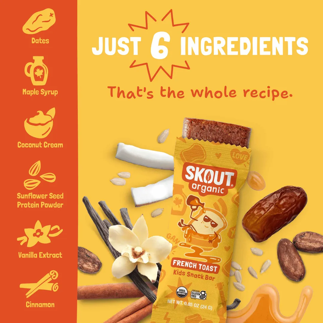 Skout Organic French Toast Kids Snack Bar