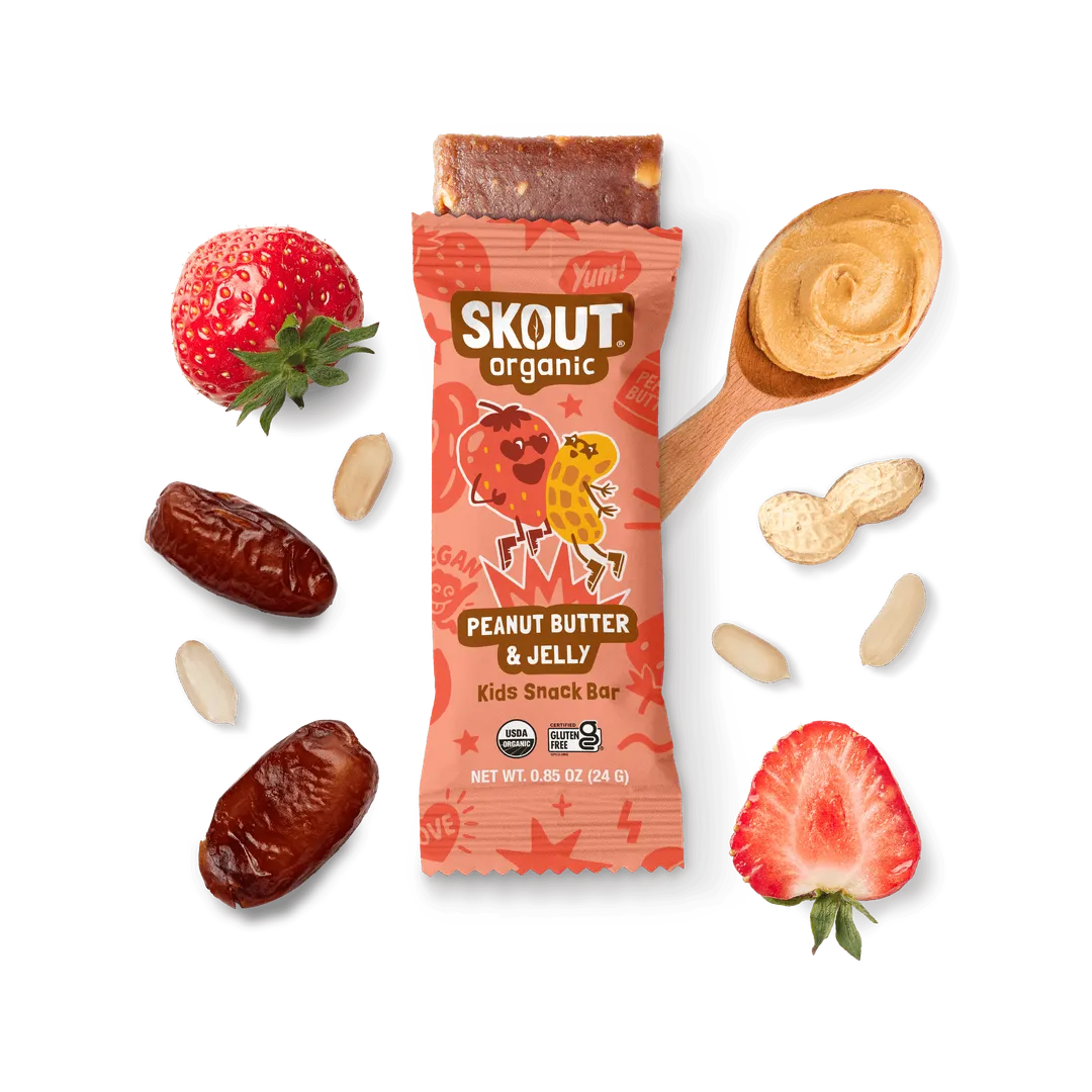 Skout Organic Peanut Butter and Jelly Kids Snack Bar