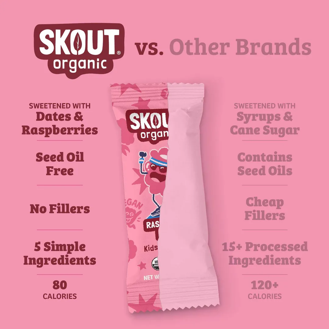 Skout Organic Raspberry Rush Kids Snack Bar