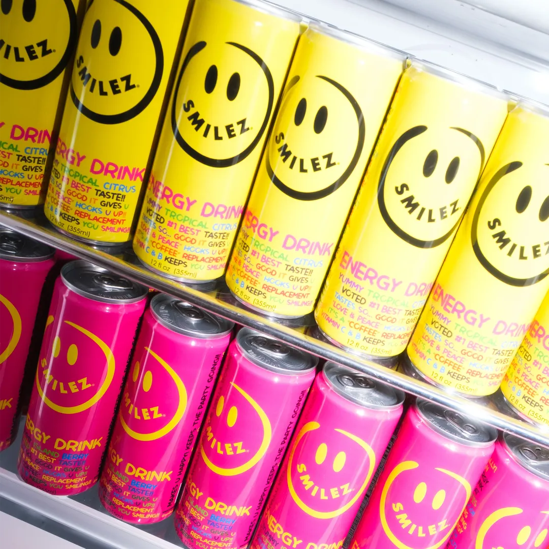 Smilez Energy Drink – Combo (12 Pack) Tropical Citrus & Island Berry, 12oz Cans