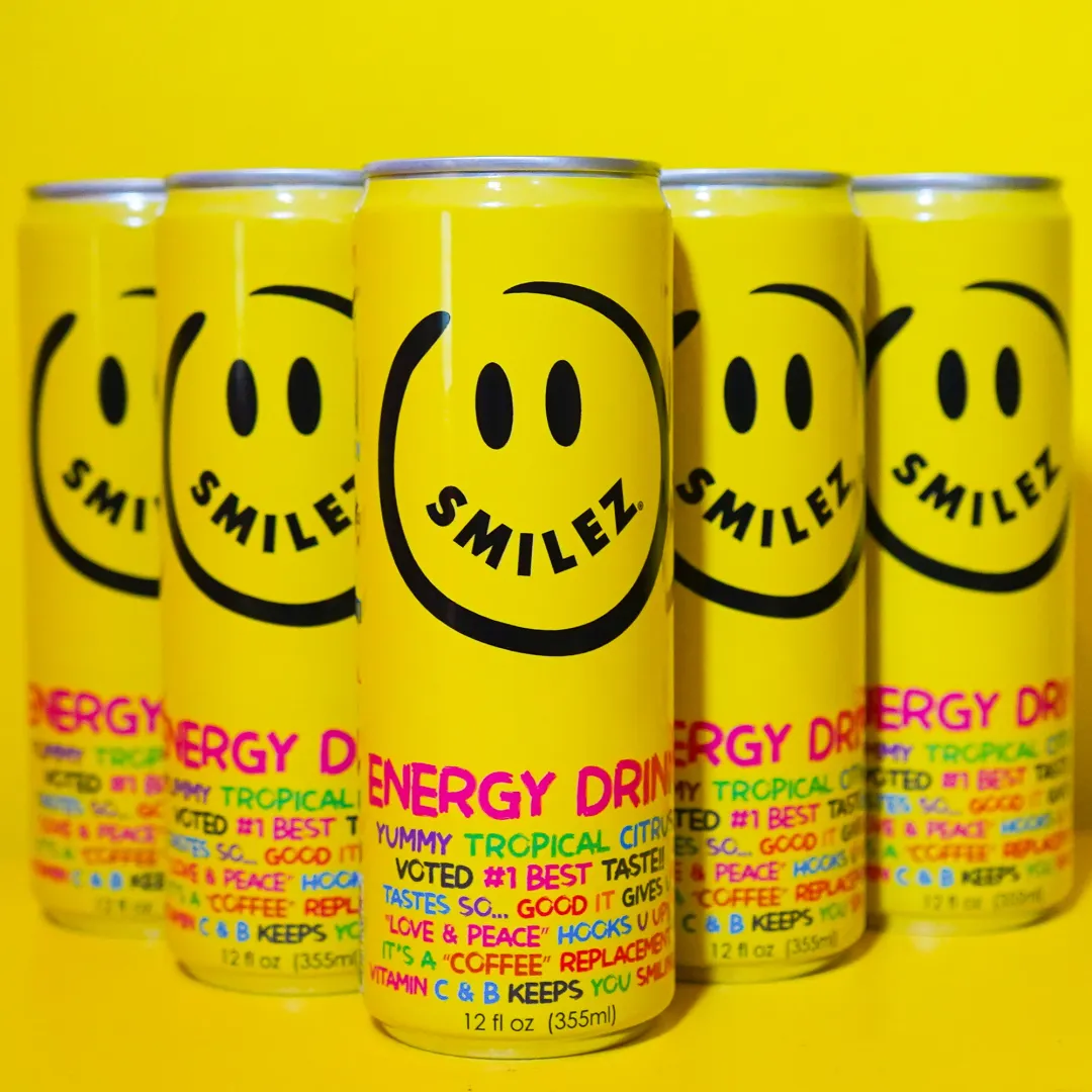 Smilez Energy Drink – Tropical Citrus (12 Pack), 12oz Cans