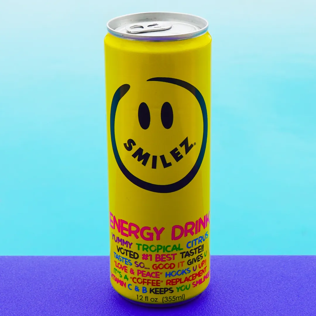 Smilez Energy Drink – Tropical Citrus (12 Pack), 12oz Cans