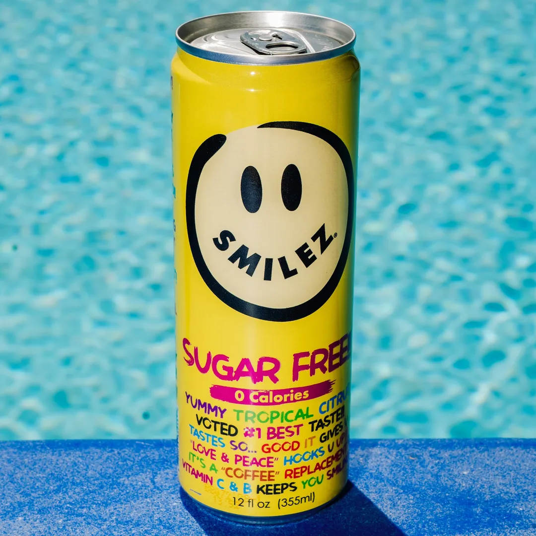 Smilez Energy Drink – SUGAR FREE - Tropical Citrus (12 Pack), 12oz Cans