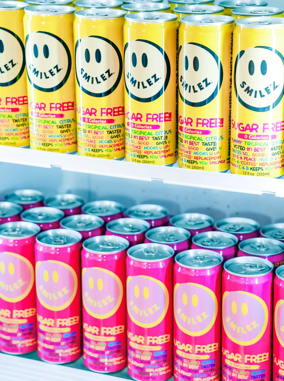 Smilez Energy Drink – SUGAR FREE - Combo (12 Pack) Tropical Citrus & Island Berry, 12oz Cans 