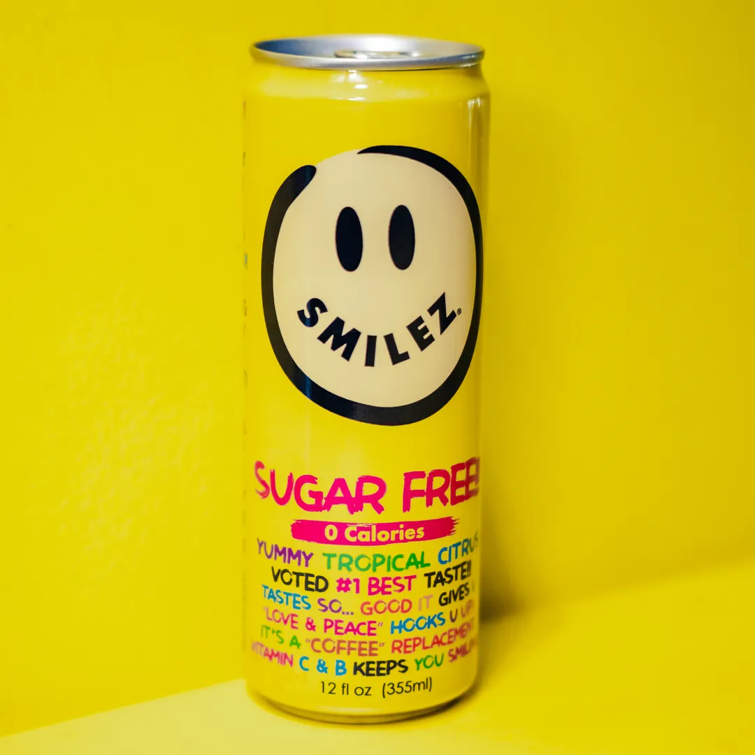 Smilez Energy Drink – SUGAR FREE - Tropical Citrus (12 Pack), 12oz Cans