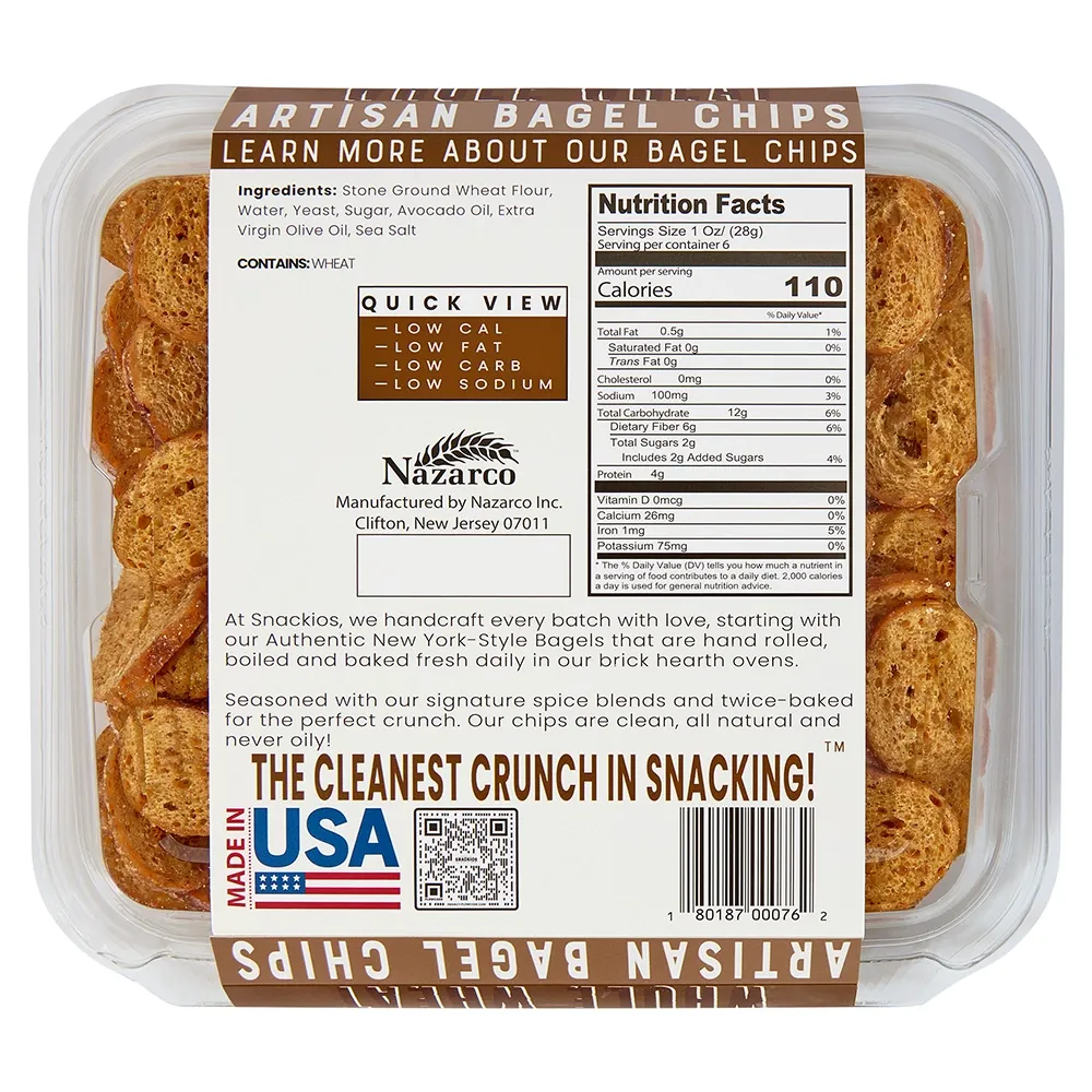 Snackios Whole Wheat Bagel Chips