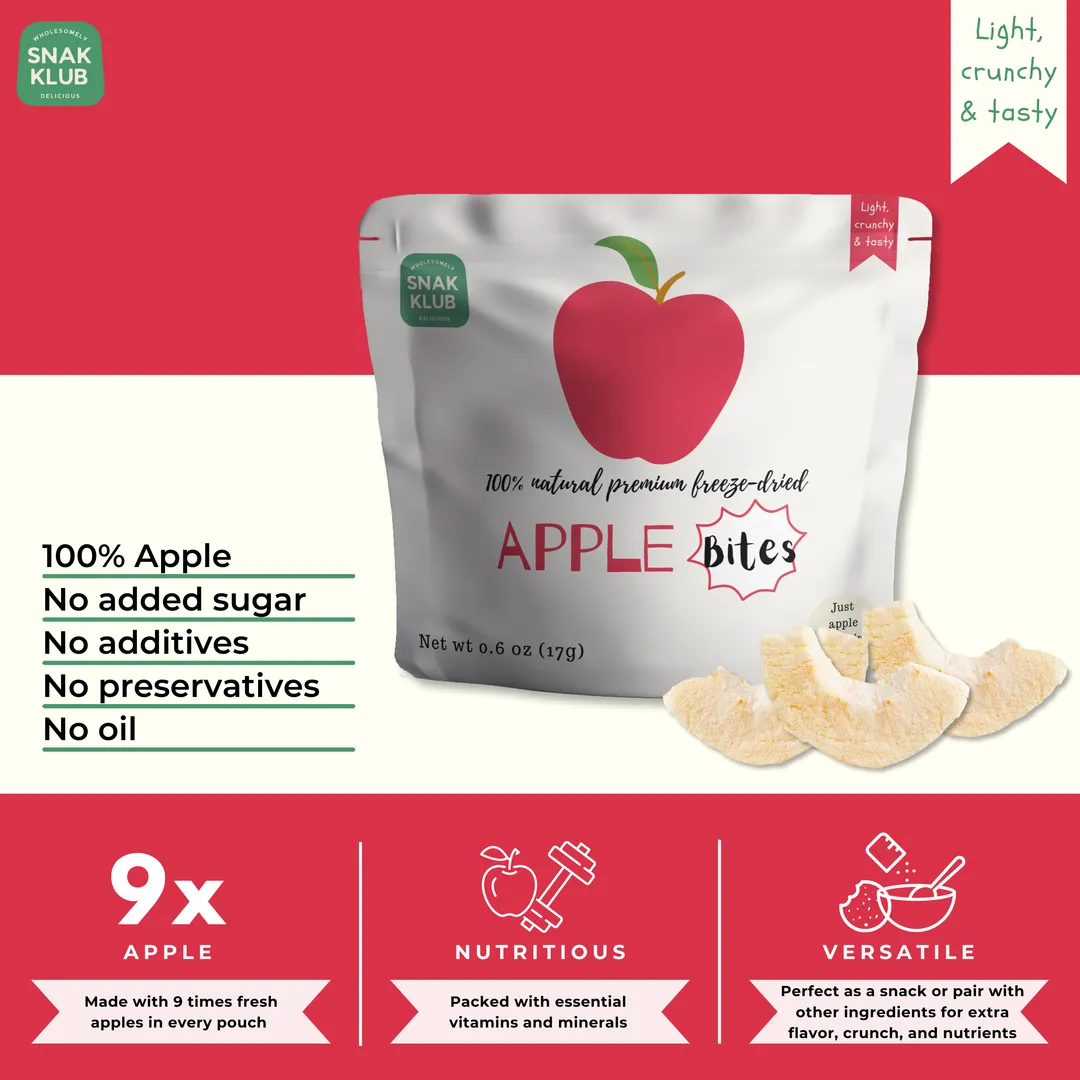 Snakklub Apple Bites – Premium Freeze-Dried Apple