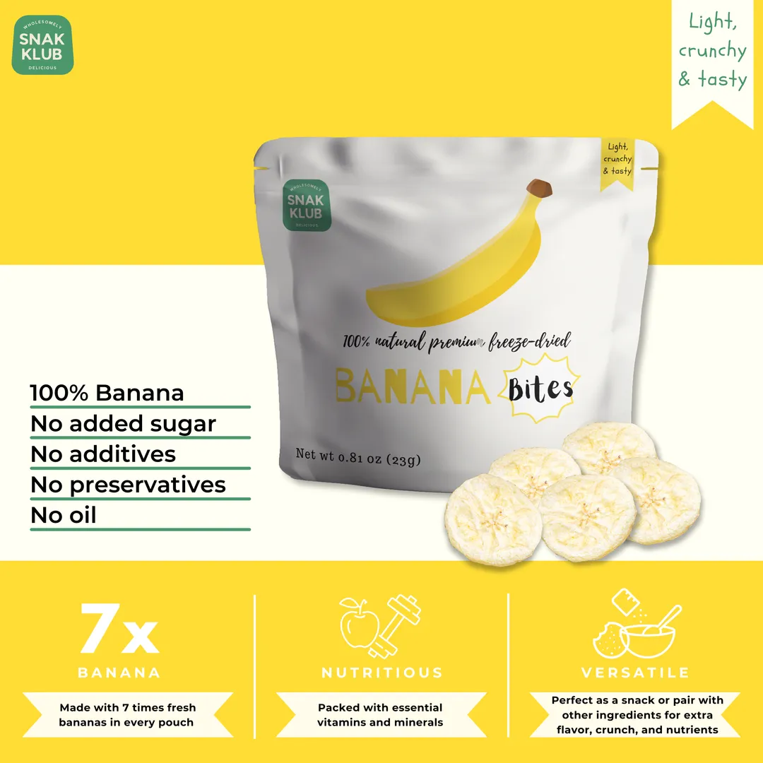 Snakklub Banana Bites – Premium Freeze-Dried Banana