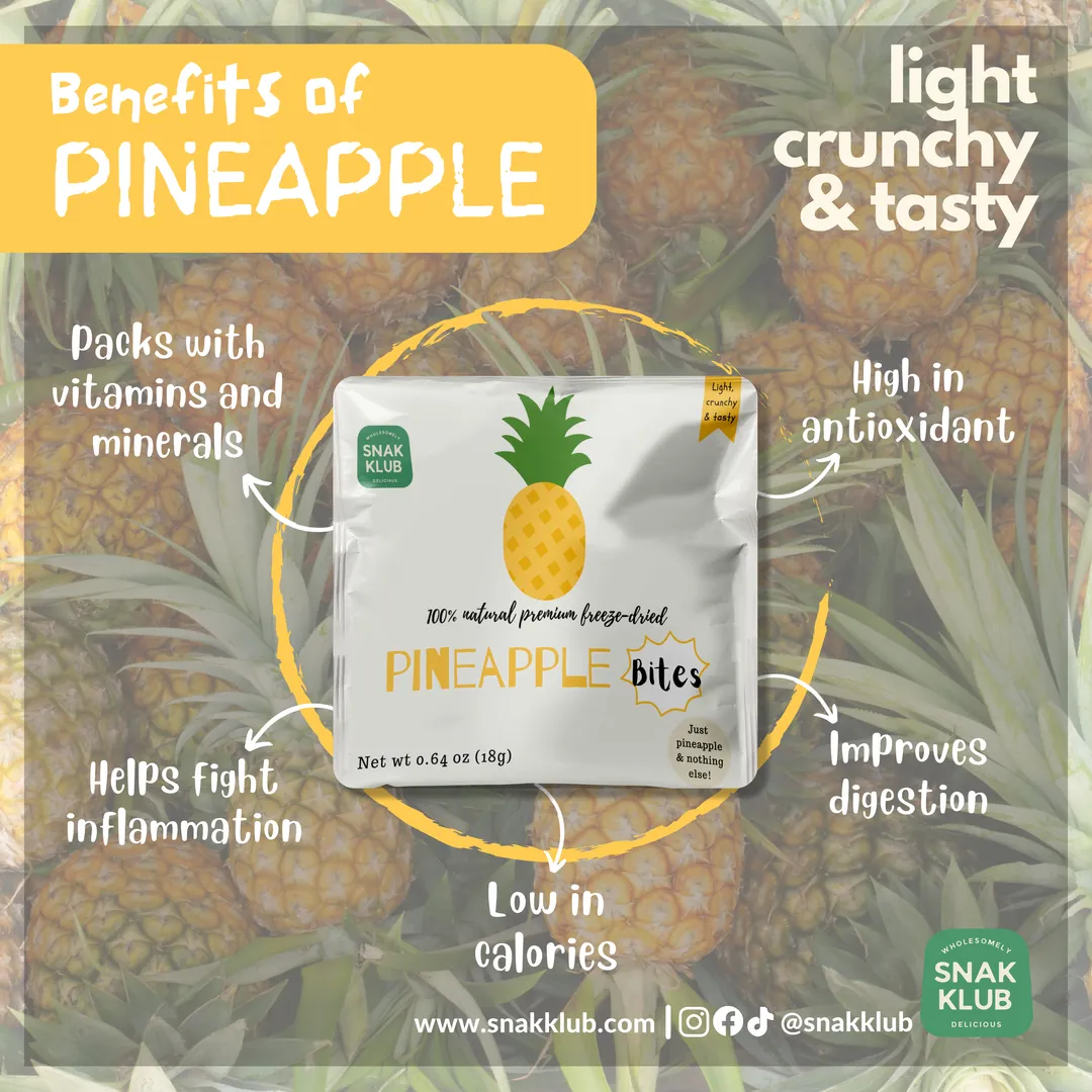 Snakklub Pineapple Bites – Premium Freeze-Dried Pineapple