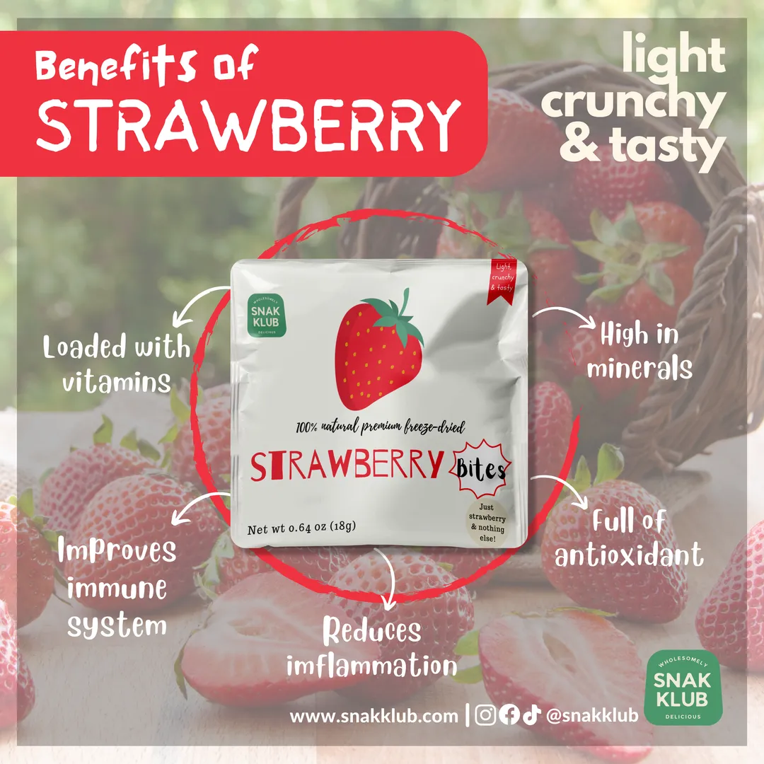 Snakklub Strawberry Bites – Premium Freeze-Dried Strawberry