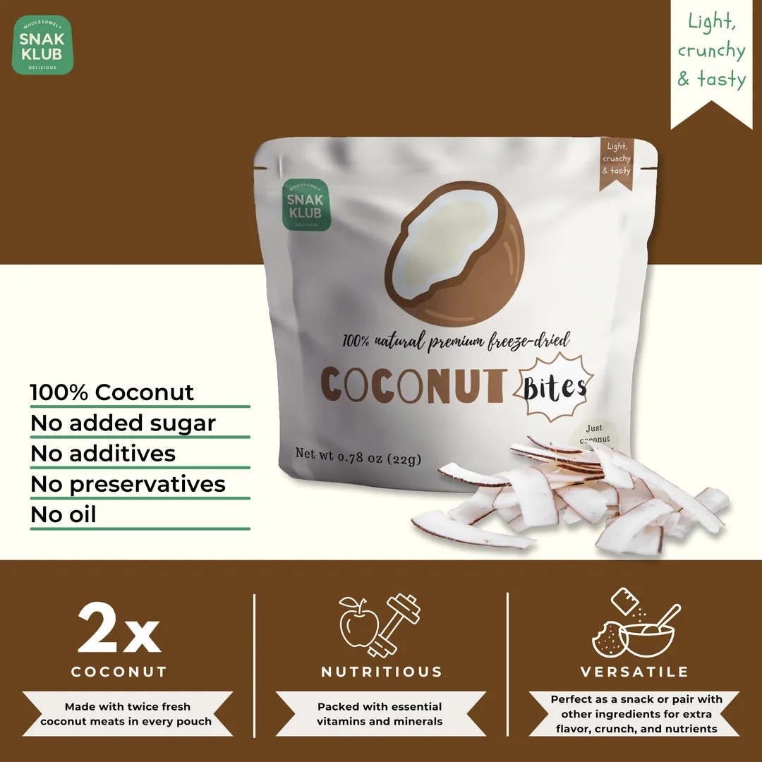 Snakklub Coconut Bites – Premium Freeze-Dried Coconut