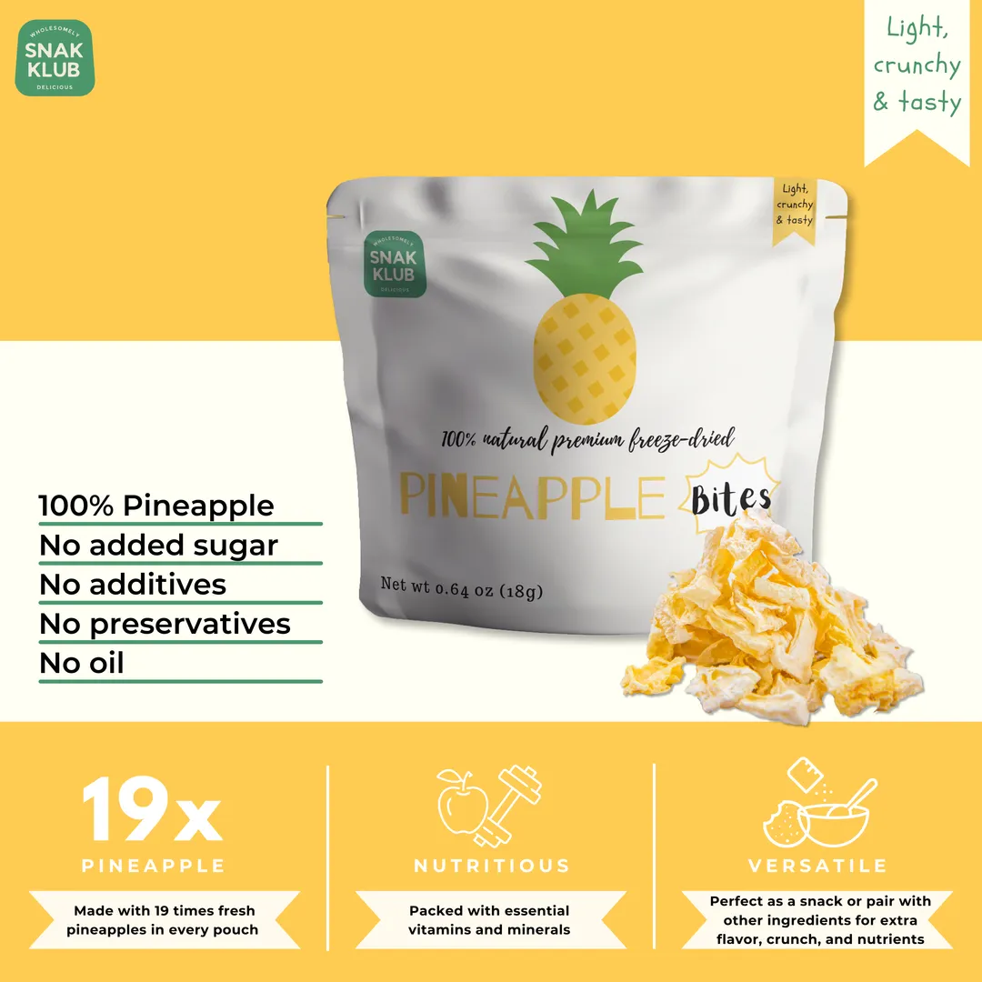 Snakklub Pineapple Bites – Premium Freeze-Dried Pineapple