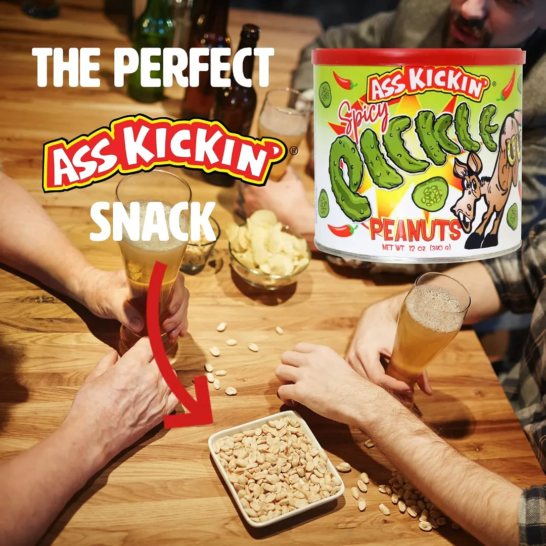 Ass Kickin’ Spicy Pickle Peanuts 3 lb Can