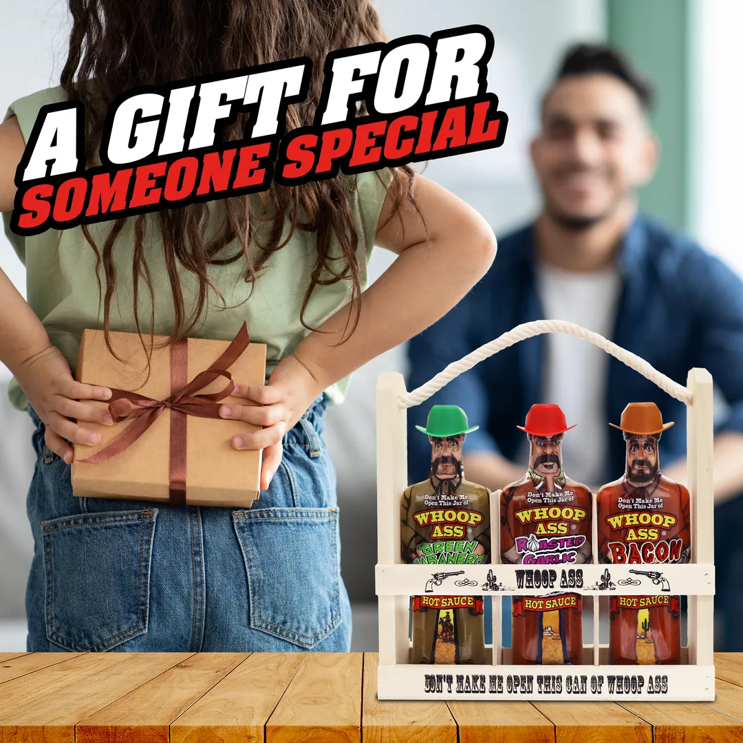 Whoop Ass Hot Sauce Wooden Crate Gift Set