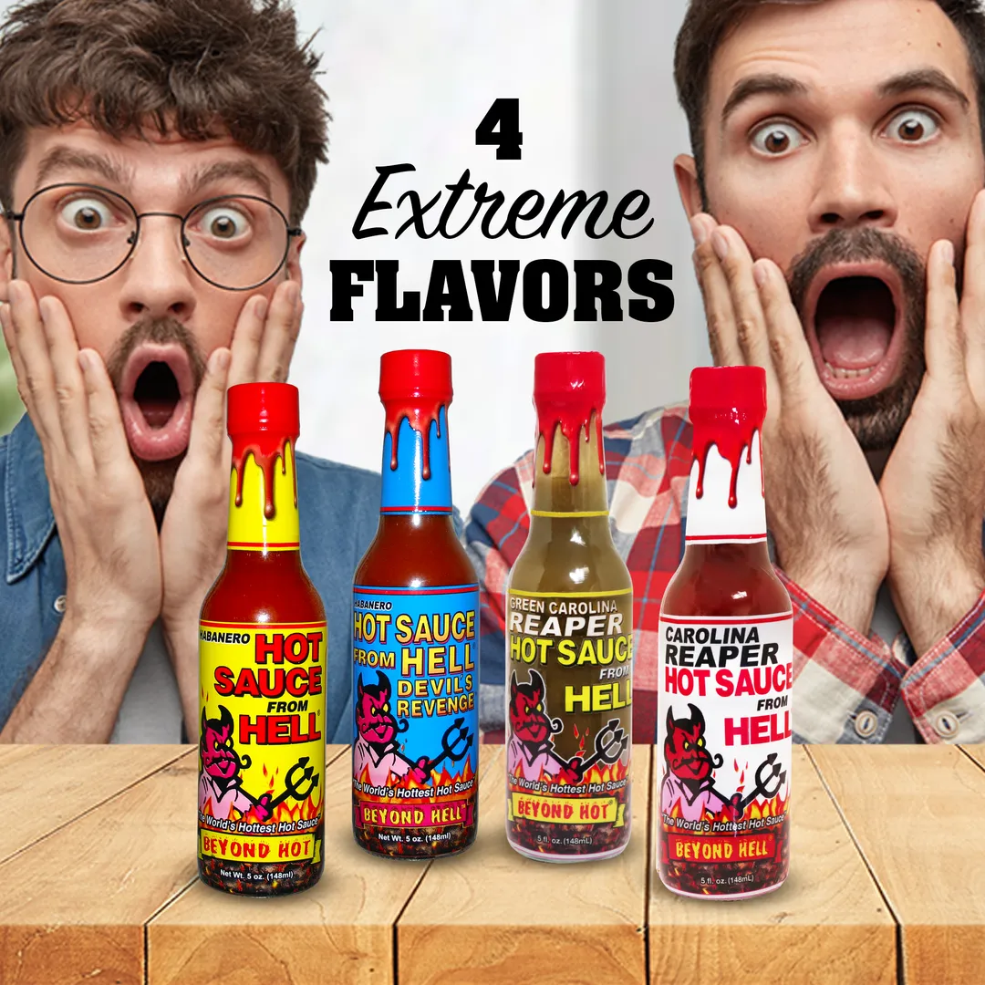 Hot Sauce From Hell 4 Pack Gift Set Challenge