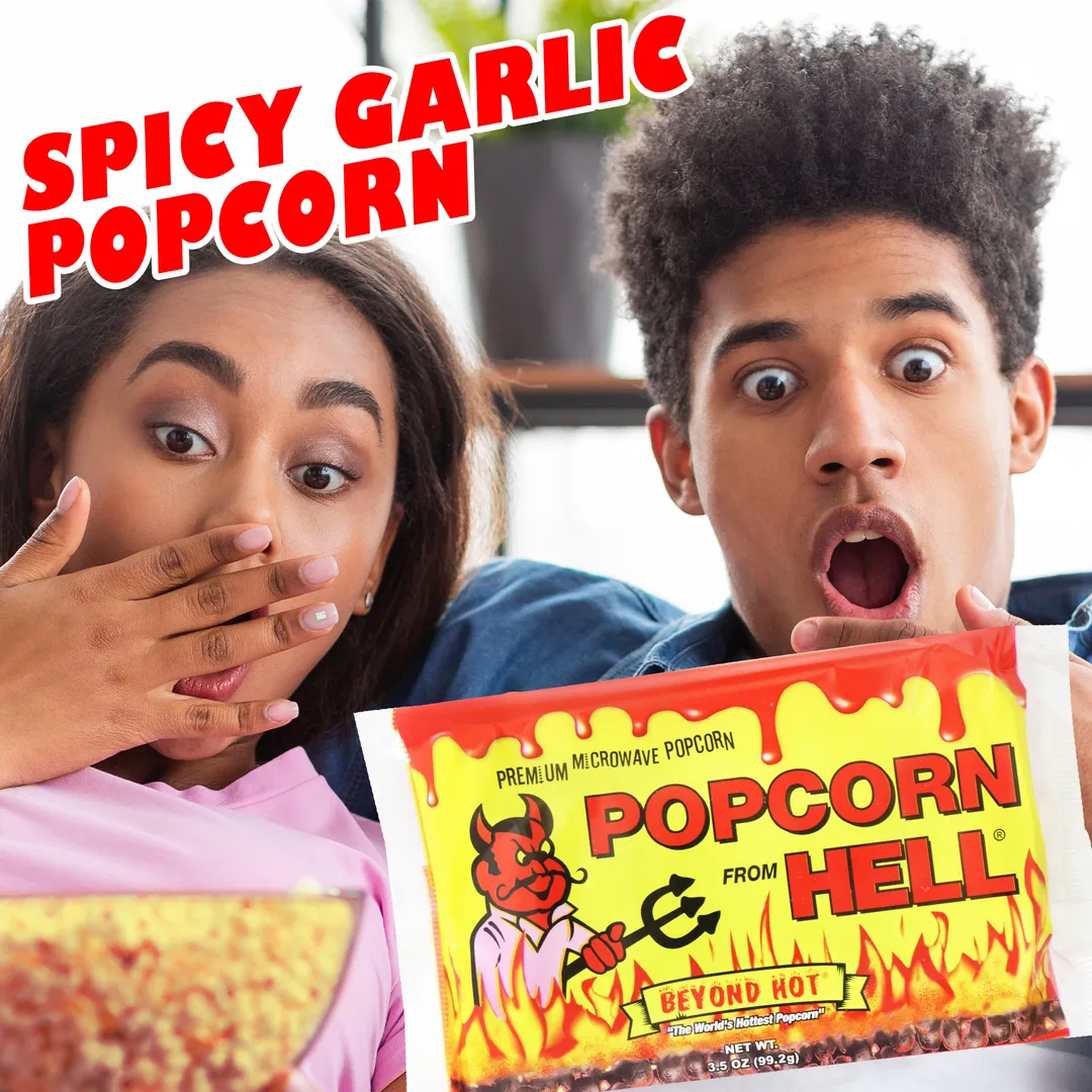 Premium Microwave Popcorn from Hell - Spicy Garlic Popcorn
