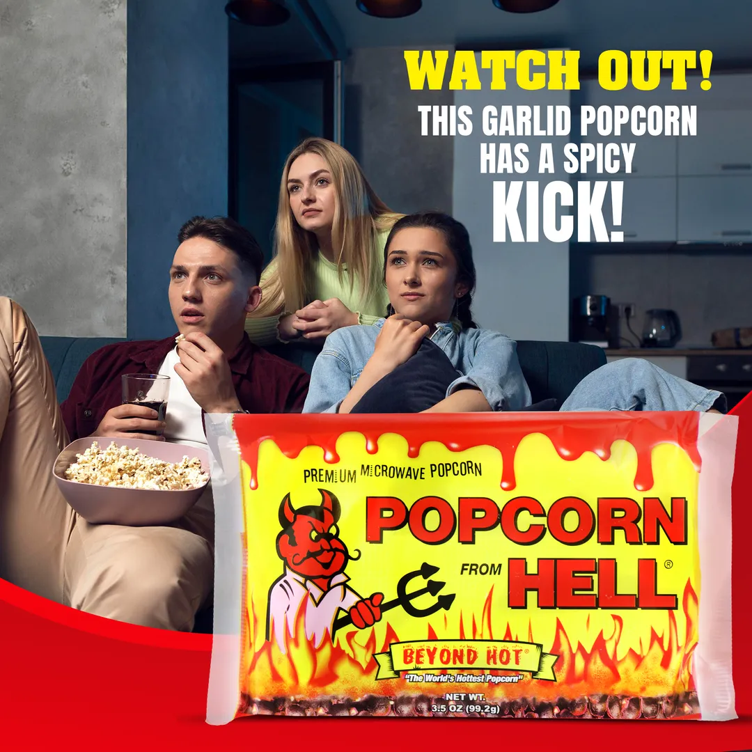 Premium Microwave Popcorn from Hell - Spicy Garlic Popcorn