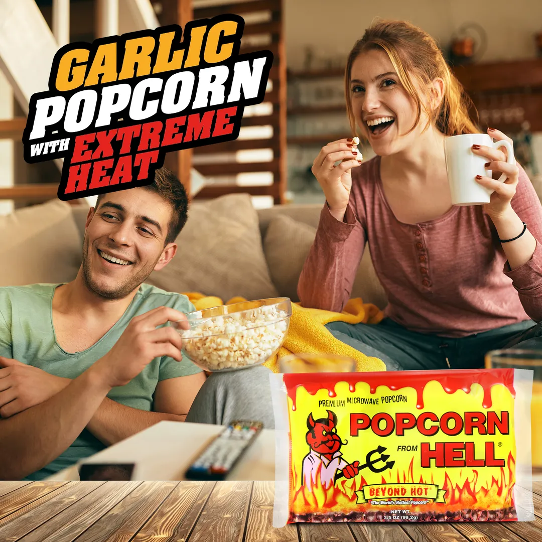 Premium Microwave Popcorn from Hell - Spicy Garlic Popcorn