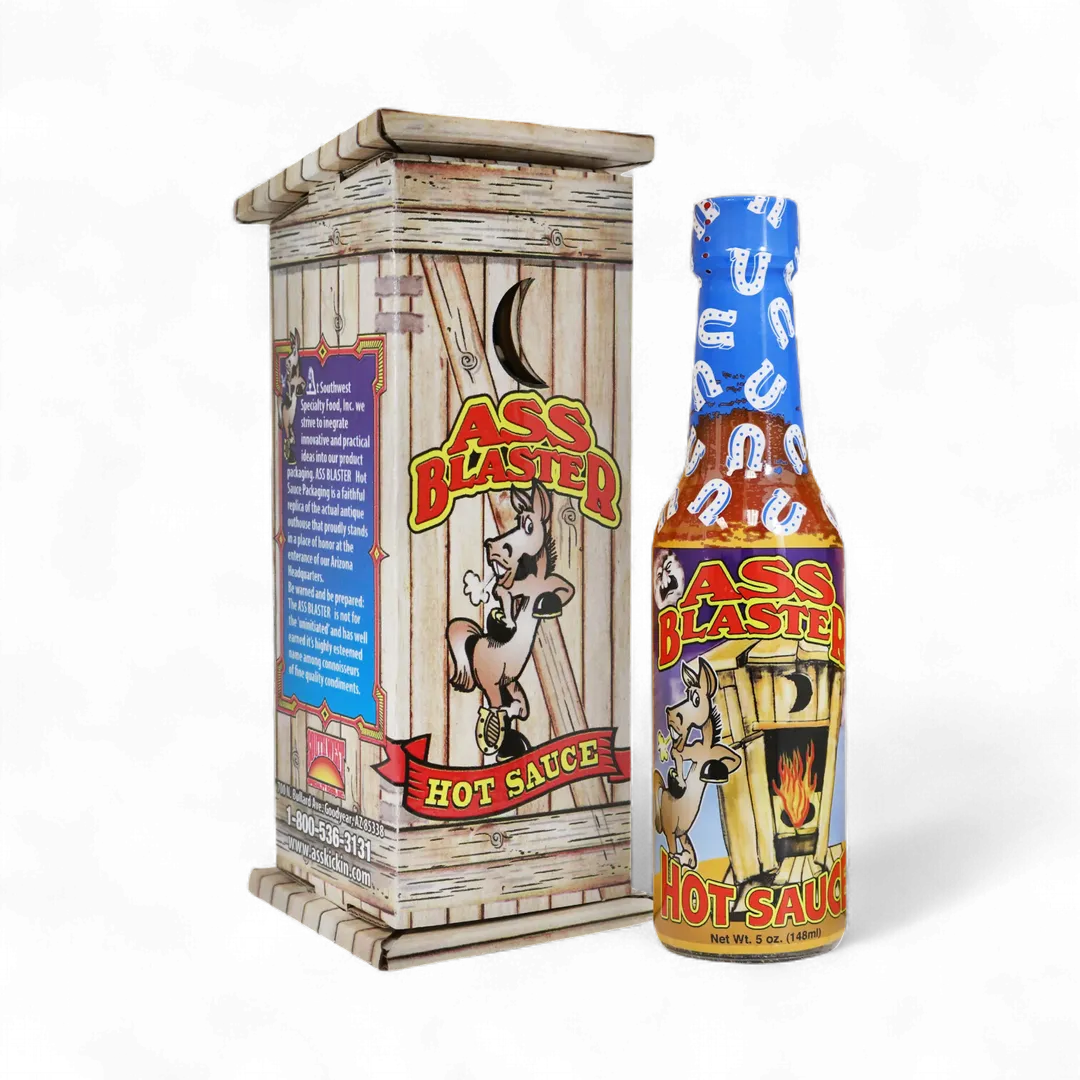 Ass Blaster Hot Sauce with Outhouse – Funny Spicy Gift Set